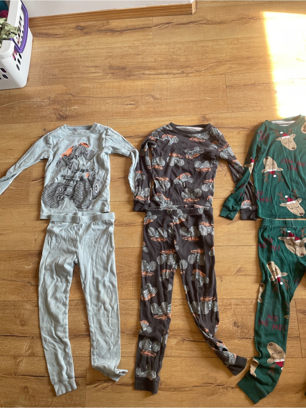 Carter's Light Blue Monster Truck Pajama Set